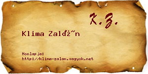 Klima Zalán névjegykártya