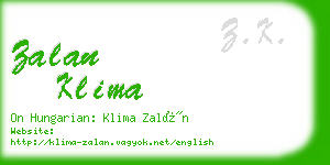 zalan klima business card